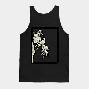 Retro Vintage, Swallow And Willow Tree, Japanese Aesthetic, White Tank Top